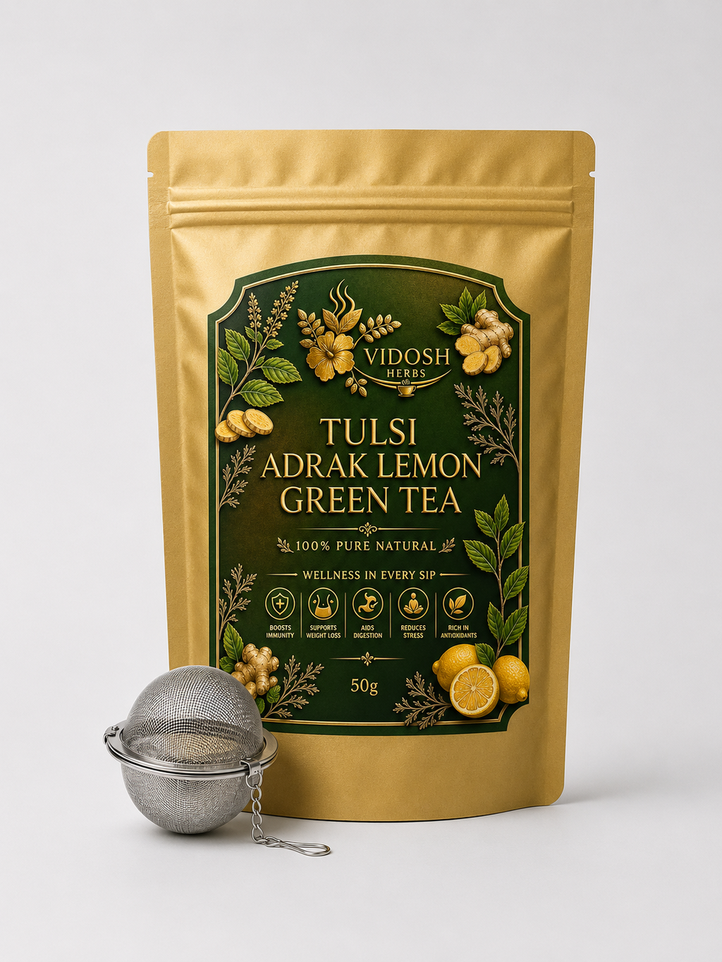 Tulsi Adrak Lemon Green Tea
