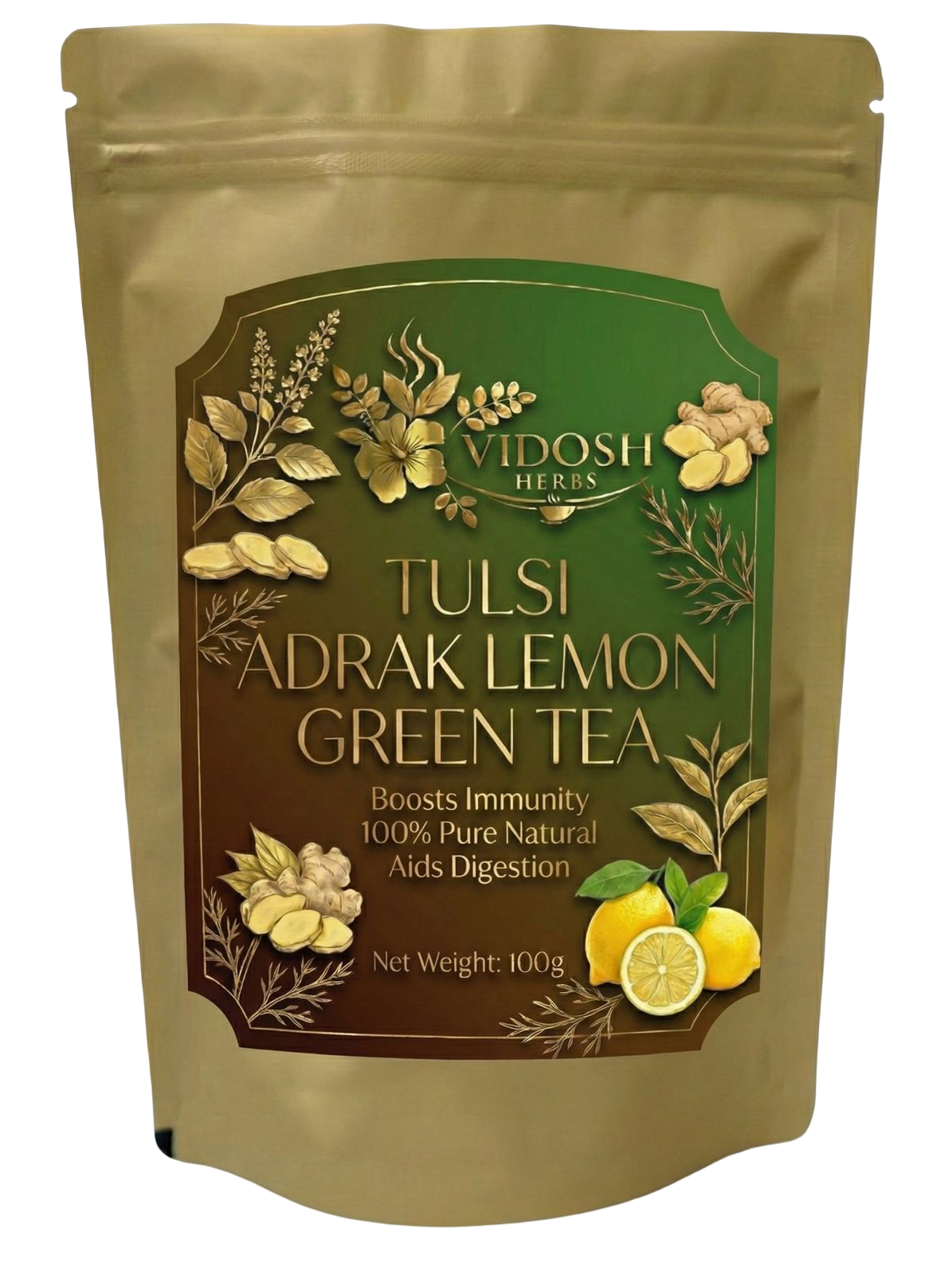 Tulsi Adrak Lemon Green Tea